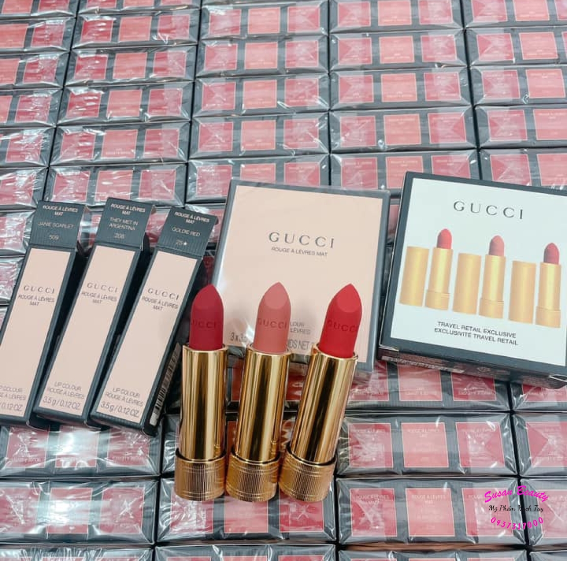 SET SON GUCCI 3X3.5G (MÀU 25+MÀU 509+MÀU 208)