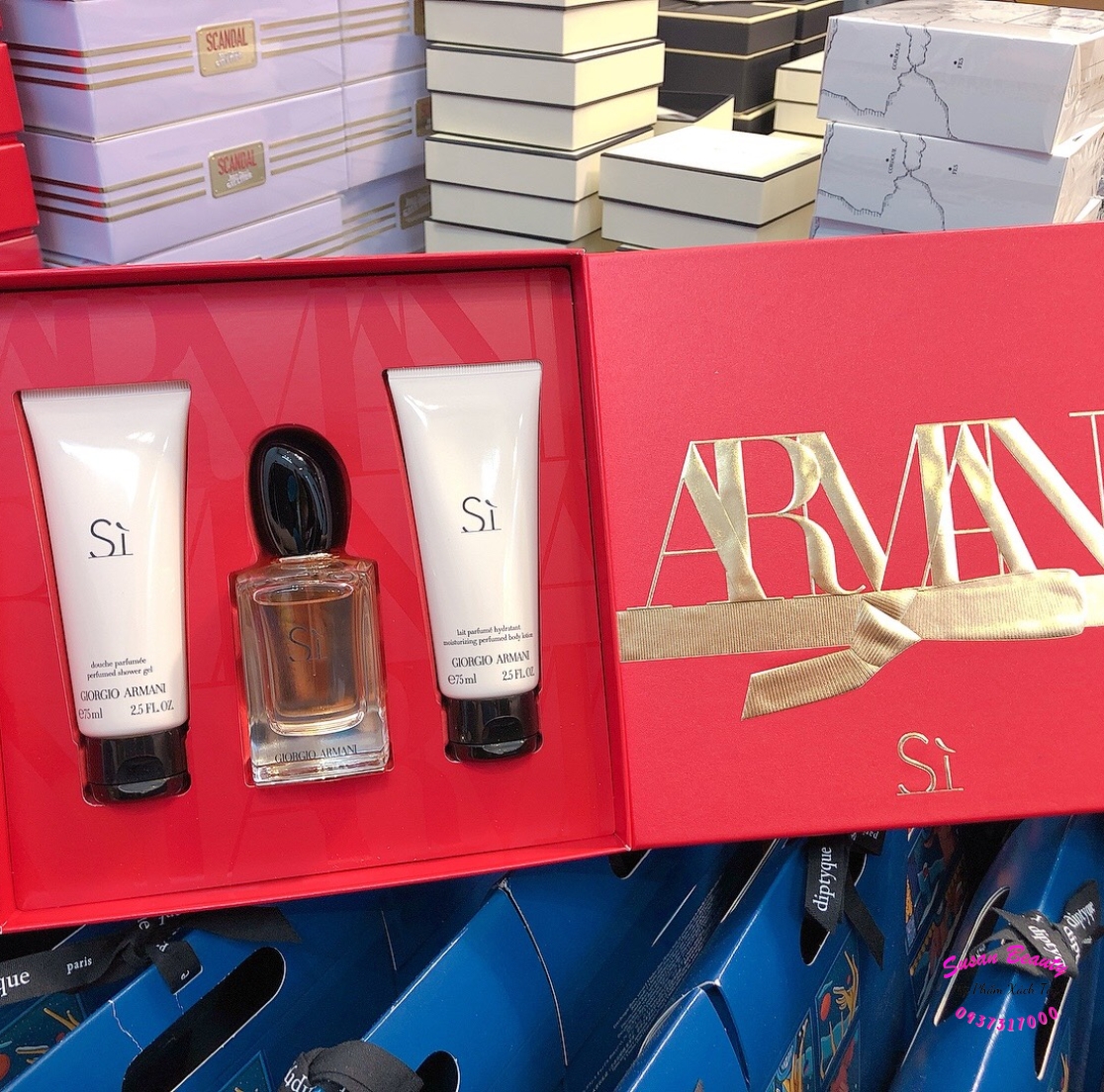 SET NƯỚC HOA GIORGIO ARMANI SÌ 50ML + SỮA TẮM 75ML + LOTION 75ML